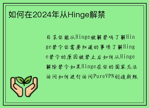 如何在2024年从Hinge解禁